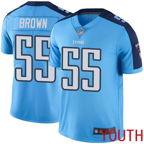 Tennessee Titans Limited Light Blue Youth Jayon Brown Jersey NFL Football 55 Rush Vapor Untouchable